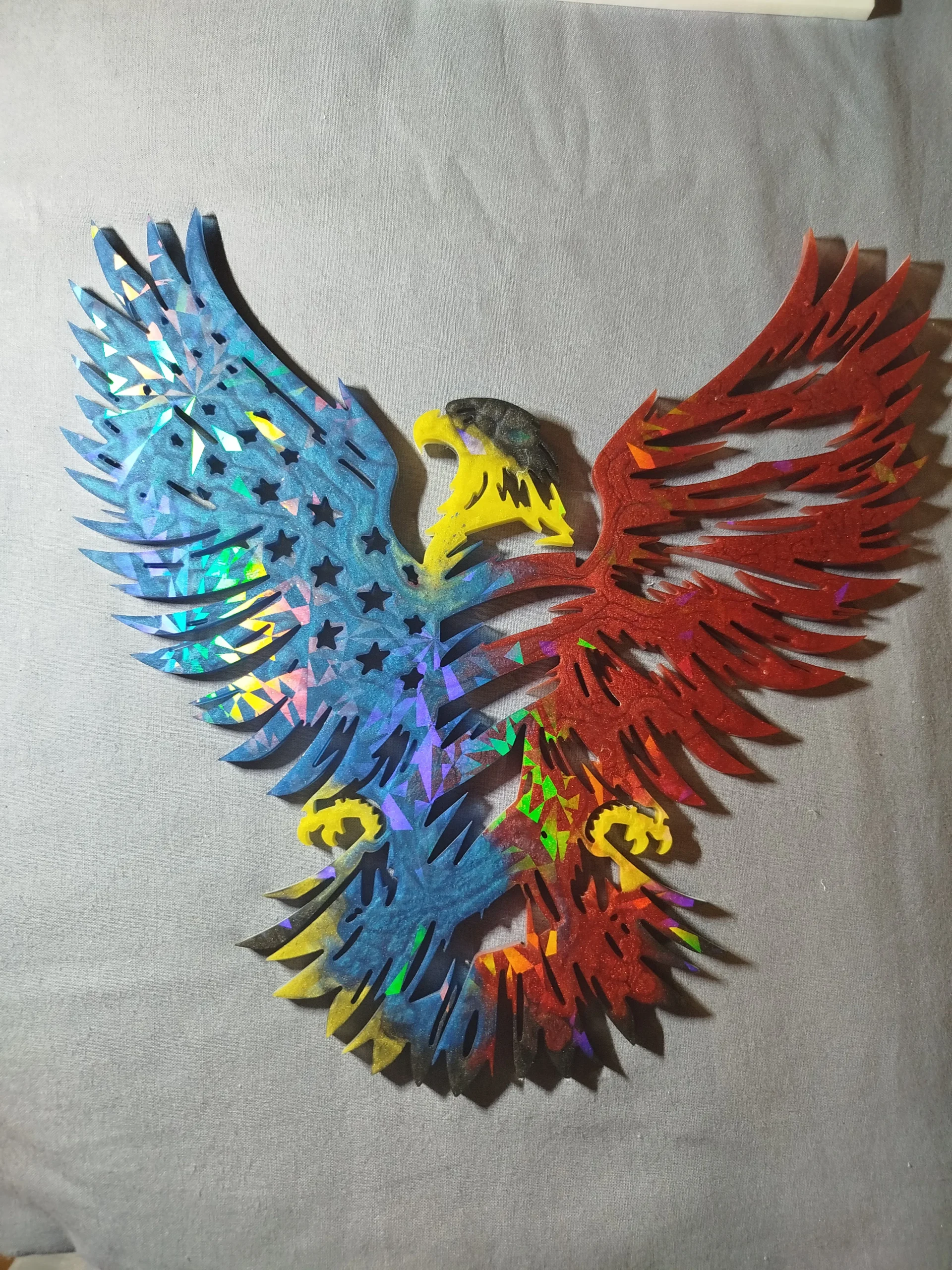 Petit monde en résine aigle américain (3)