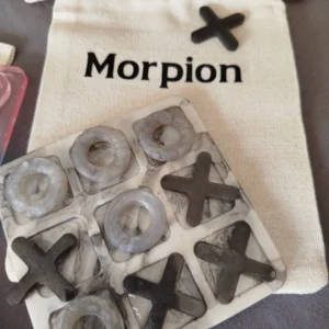 Jeu de Morpion "Marbre Gris & Anthracite"