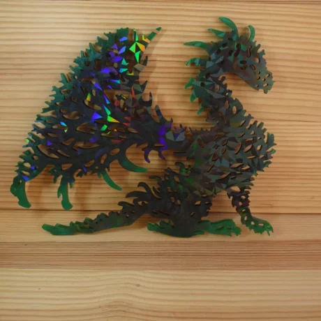 Dragon en résine. Petit monde en résine Noir et or (4)
