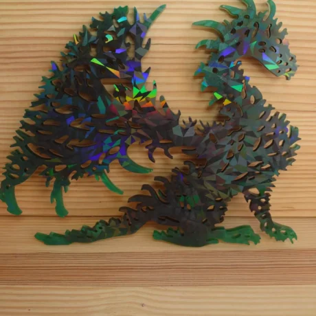 Dragon en résine. Petit monde en résine Noir et vert (7)