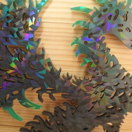 Dragon en résine. Petit monde en résine Noir et vert (8)
