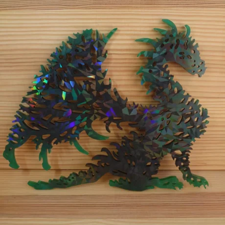 Dragon en résine. Petit monde en résine Noir et vert (9)